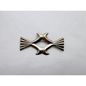 Vintage 50s Mexican Modernist Sterling Silver Abstract Brooch Taxco School